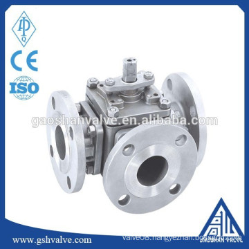 stainless steel flanged three way ball valve